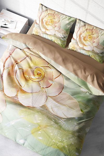 PerlaSera 3D Custom Design - Silvery Duvet Cover Set, Double, Cotton Satin Woven