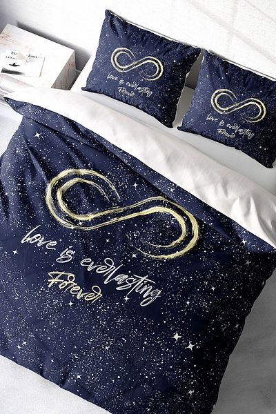 PerlaSera Love Is Everything - Double Duvet Cover Set, Tightly Woven Cotton Satin, 3D Custom Design