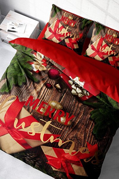 MonoHome Nova godina Set posteljine (set od Čaršav sa lastišem) Bračni Pamuk ...