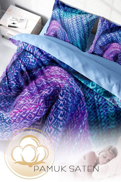 PerlaSera 3D Спеціальний дизайн постільний комплект - Щільна тканина з бавовняного сатину, двоспальний, в'язка 3