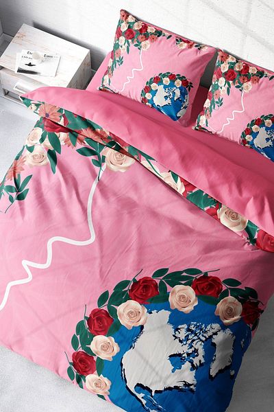 PerlaSera 3D Custom Design - Double Duvet Cover Set, Tightly Woven Cotton Satin, for Women's Day