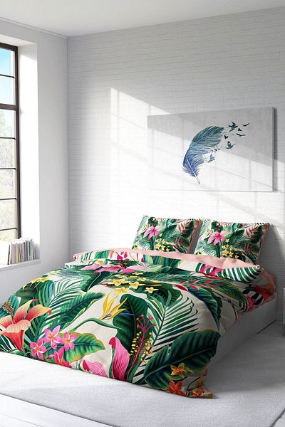 PerlaSera 3D Custom Design - Double Duvet Cover Set, Tightly Woven Cotton Satin, Lily