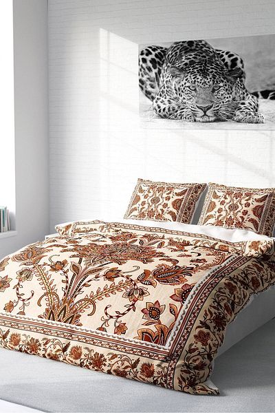 PerlaSera 3D Custom Design Duvet Cover Set - Tightly Woven Cotton Satin, Double, Brown Figure
