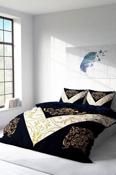 PerlaSera 3D Custom Design - Double Cotton Satin Duvet Cover Set, Ottoman Motifs V