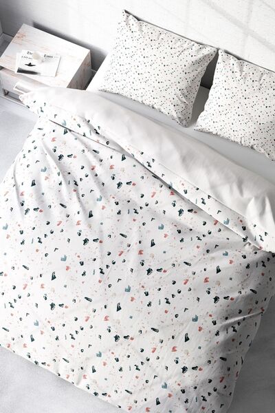 MonoHome Σετ Παπλωματοθήκη Terrazzo 3d Cotton Satin Διπλό
