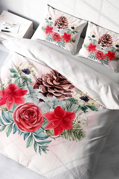 PerlaSera 3D Custom Design - Double Duvet Cover Set, Tightly Woven Cotton Satin Cone