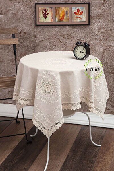 Calke غطاء طاولة قابل للطي مع دانتيل وتطريز من بياضات عمل بولدان الأصلية