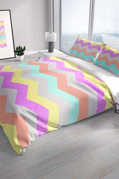 PerlaSera Wave 3d Cotton Satin Double Duvet Cover Set