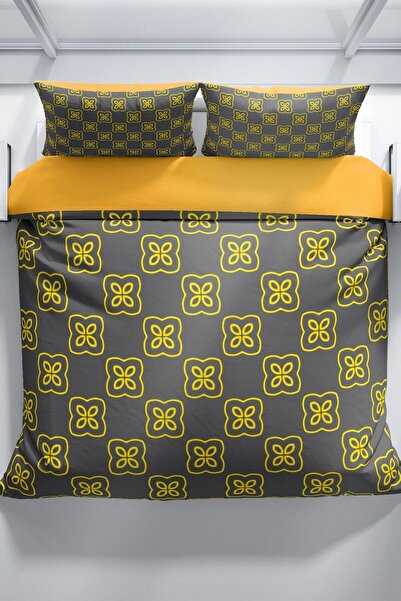 Cattleya Mosaic 3d Cotton Satin Double Duvet Cover Set