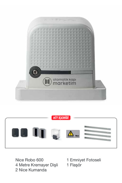 NİCE Robo 600 Yana Kayar Kapı Motoru (aksesuarlı Kit)