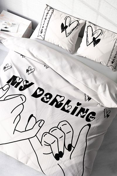 PerlaSera 3D Custom Design Duvet Cover Set - Tightly Woven Cotton Satin, Double Darling
