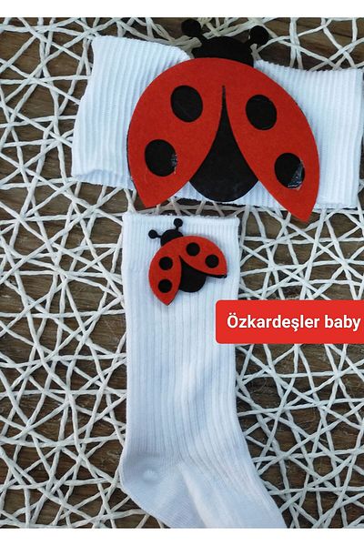 ÖZKARDEŞLER BABY Комплект чорапи до коляното, бандана и калинка за бебе и дете