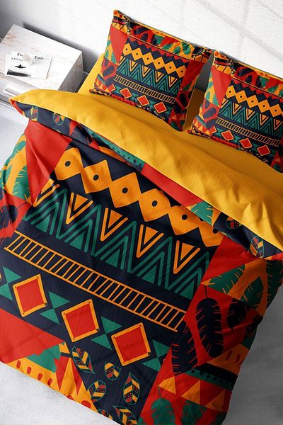 PerlaSera Avaiyo Modern - Double Duvet Cover Set, Tightly Woven Cotton Satin, 3D Custom Design