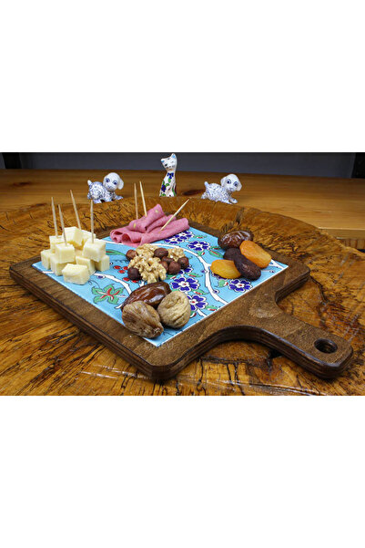 Çini Evi Patterned Grape Bunch - Wooden Presentation Tray