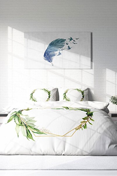 PerlaSera Τρισδιάστατο Προσαρμοσμένο Σχέδιο - Σετ Παπλωματοθήκη από Βαμβακερό Σατέν Διπλό