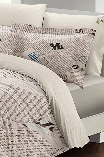 PerlaSera 3D Custom Design - Double Duvet Cover Set, Tightly Woven Cotton Satin Newspaper