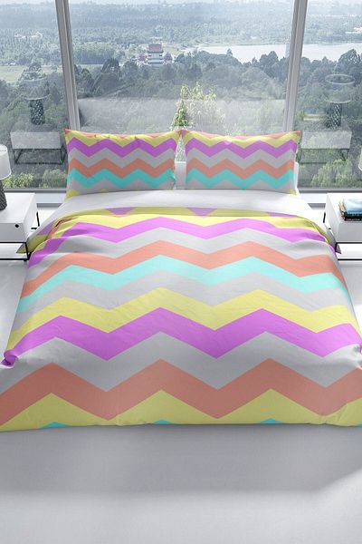 PerlaSera Wave 3d Cotton Satin Double Duvet Cover Set