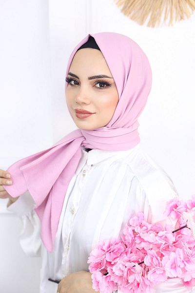 feronis Μοντέλο Hijab Γυναικείο Βαμβακερό Σάλι Cazz _ Πούδρα Ροζ