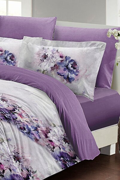 MonoHome Cadou de Ziua Mamei Set cuvertură de pilota din bumbac țesut personalizat satin dublu flori de liliac