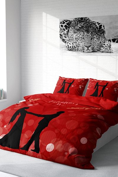 PerlaSera 3D Custom Design for Valentine's Day - Double Duvet Cover Set, Tightly Woven Cotton Satin