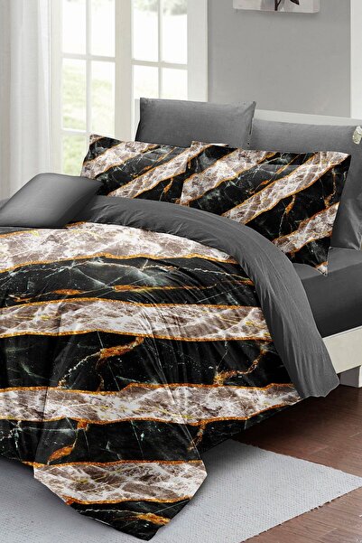 PerlaSera 3D Спеціальний дизайн постільна білизна - Щільна тканина бавовняний сатин, Zebra Marble