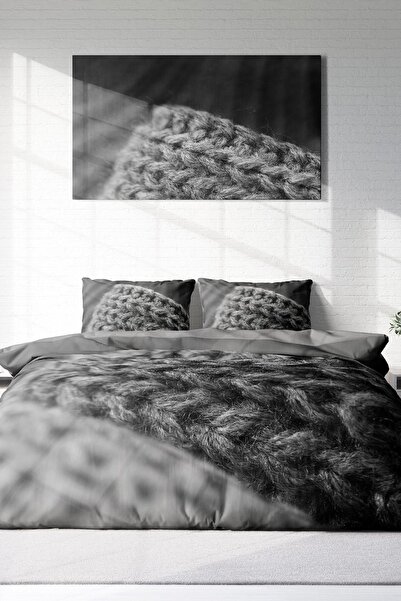 PerlaSera 3D Custom Design - Double Cotton Satin Duvet Cover Set, Knitted 2 Without Sheets