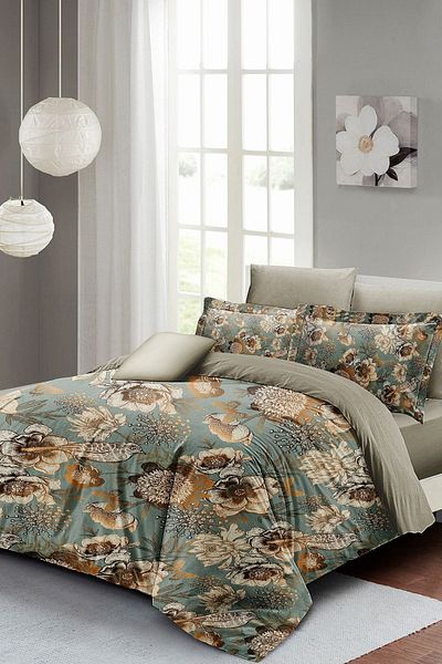 PerlaSera 3D Custom Design Duvet Cover Set - Tight Woven Cotton Satin, Mistique Flowers