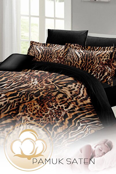 PerlaSera Zebra Brown 3D Спеціальний дизайн - Двоспальний комплект постільної білизни з бавовняного сатину