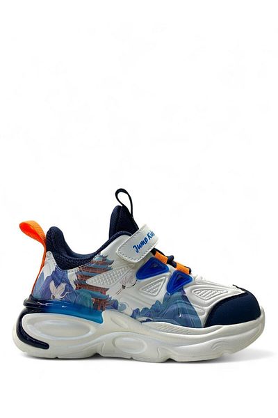 Jump Boy's Sneaker 31103 - White/navy Blue, Comfortable