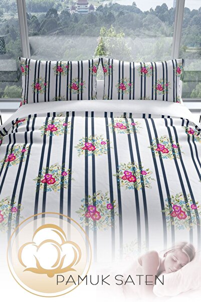 PerlaSera Ribbon 3d Бавовняний сатеневий двоспальний комплект постільної білизни