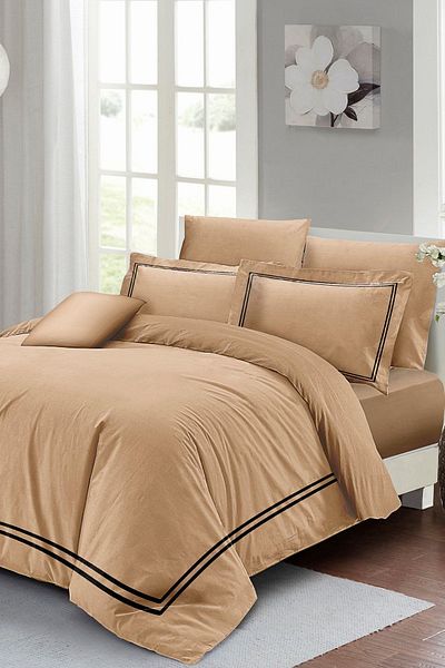 PerlaSera Luxury Coffee 3D Custom Design - Double Duvet Cover Set, Tight Woven Cotton Satin