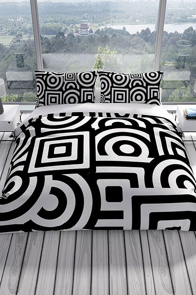 PerlaSera Geomix 3d Cotton Satin Double Duvet Cover Set