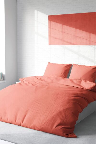 MonoHome طقم غطاء لحاف مزدوج 100% من القطن الطبيعي - 3D Digital Salmon Lux Ranforce
