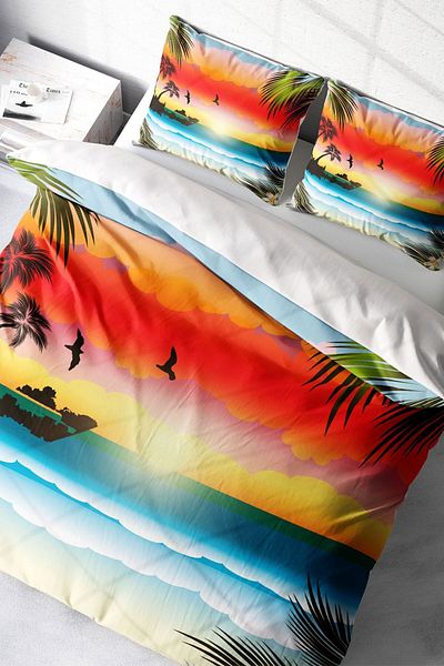 PerlaSera 3D Custom Design - Double Cotton Satin Duvet Cover Set, Day Batarken