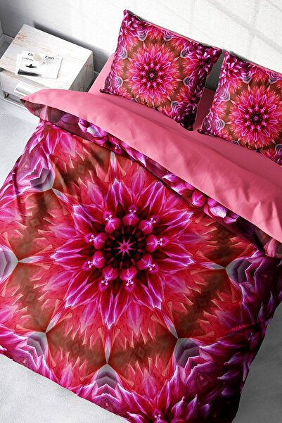 MonoHome Set cuvertură de pilota dublă din satin de bumbac Mandala 2 3d