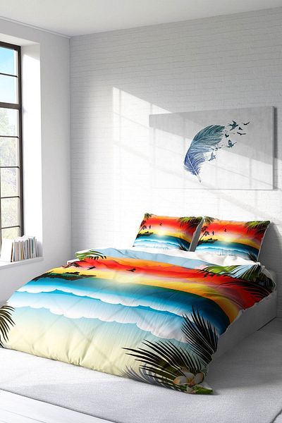PerlaSera 3D Custom Design - Double Cotton Satin Duvet Cover Set, Day Batarken