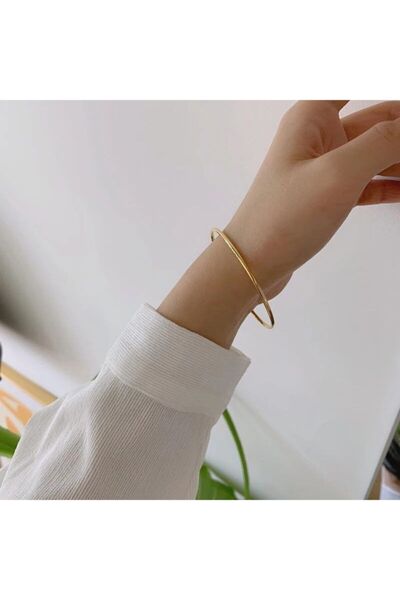AKCstore Ajda Çelik Gold Ince Bileklik