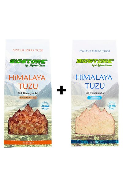 Biostore Öğütülmüş Himalaya Tuzu 500 G & Sofrada Öğütme Himalaya Tuzu 500 G
