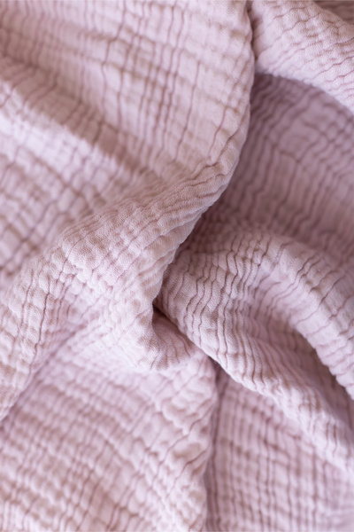vivamaison 4 Layers Muslin Cotton King Size Pique Bedspread - Pink, Double Sided, 240x260 Cm