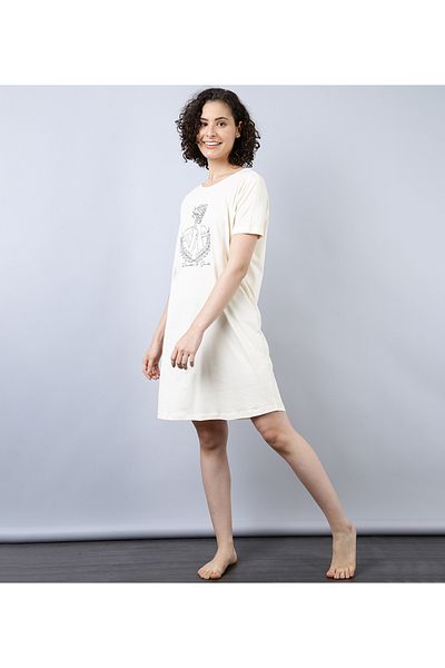 Aila Women's Sleepwear Ivory Dress