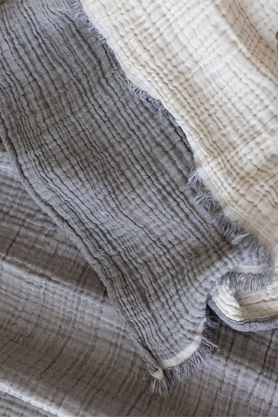 vivamaison Battal Boy Pike Yatak Örtüsü 4 Kat Müslin Pamuklu Çift Taraflı Gri 240x260 Cm