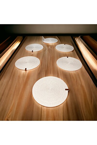 8 Ekim Tasarım Atölyesi لوح من الخيزران المحبوك مقاس 6 بوصات من الجوت الأمريك...