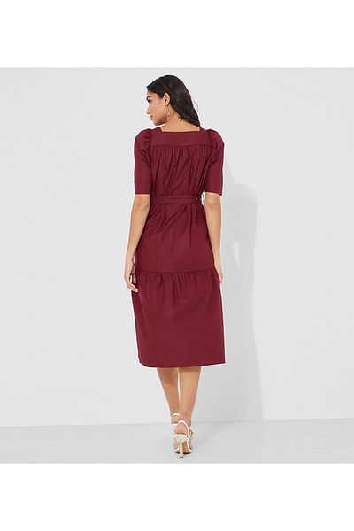 Aila Wine Women's Midi dress
