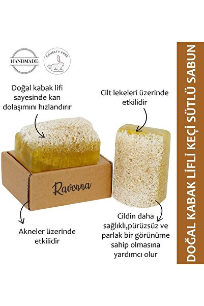 RAVENNA Doğal Kabak Lifli Keçi Sütü Sabunu 130 Gr