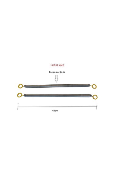 Drop Pilates Reformer Tower - Push Through Bar Paslanmaz Çelik Yayı Uzun Sarı...