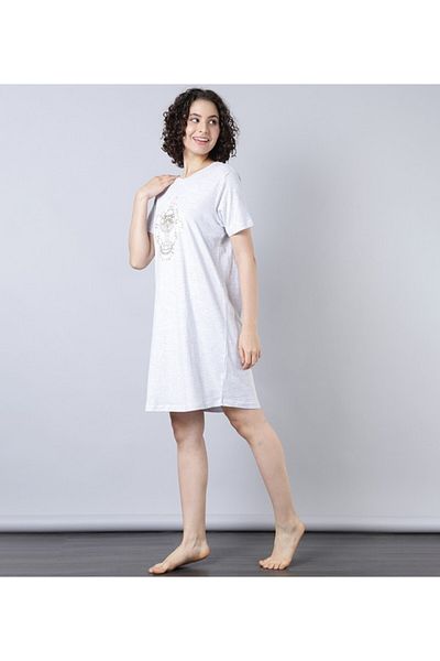 Aila Women's Sleepwear Grey Melange Dress