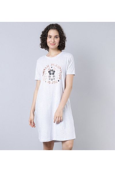 Aila Women's Sleepwear Grey Melange Dress