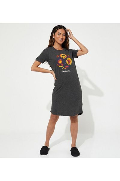 Aila Women's Sleepwear Charcoal Dress