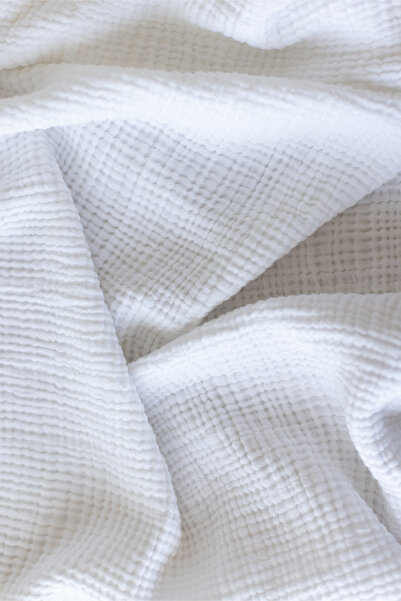 vivamaison 4 Layers Muslin Cotton King Size Pique Bedspread - Double Sided White 240x260 Cm