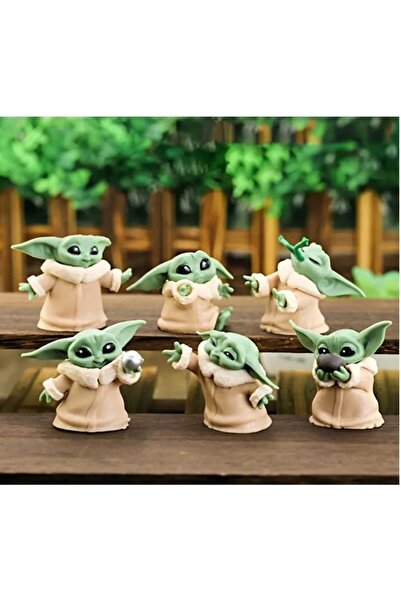 mr shopping MR Mini Yoda Figür 6'lı Set Star Wars 3d Baby Yoda Mini Figür Har...